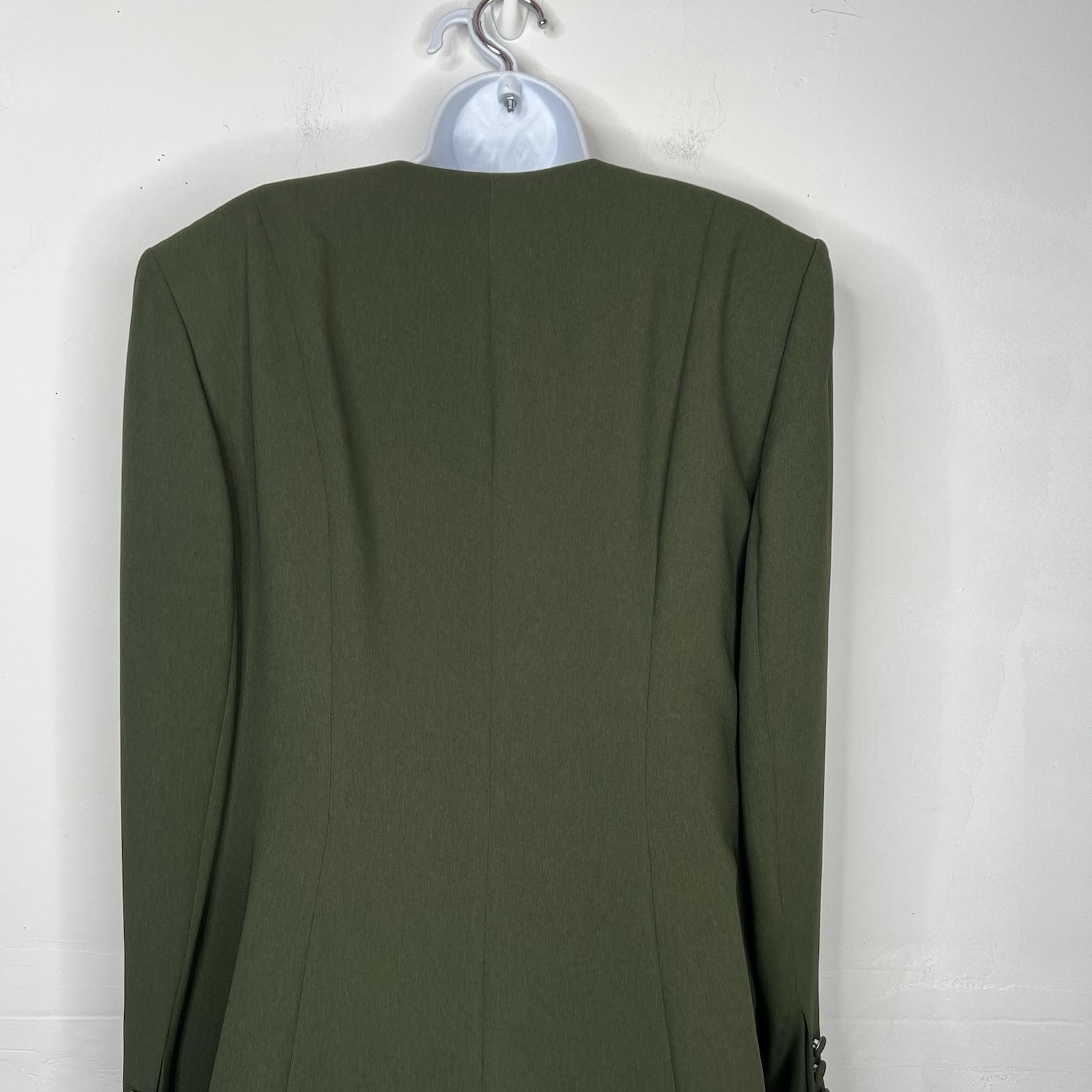 John Meyer Polyester Wrap 2PC Skirt Suit Size 16 Juniper Green Lined Career