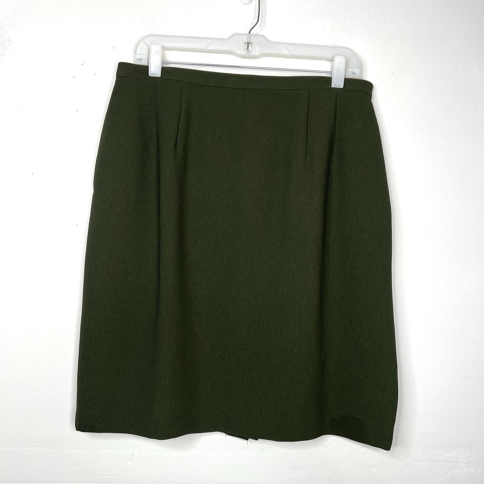 John Meyer Polyester Wrap 2PC Skirt Suit Size 16 Juniper Green Lined Career