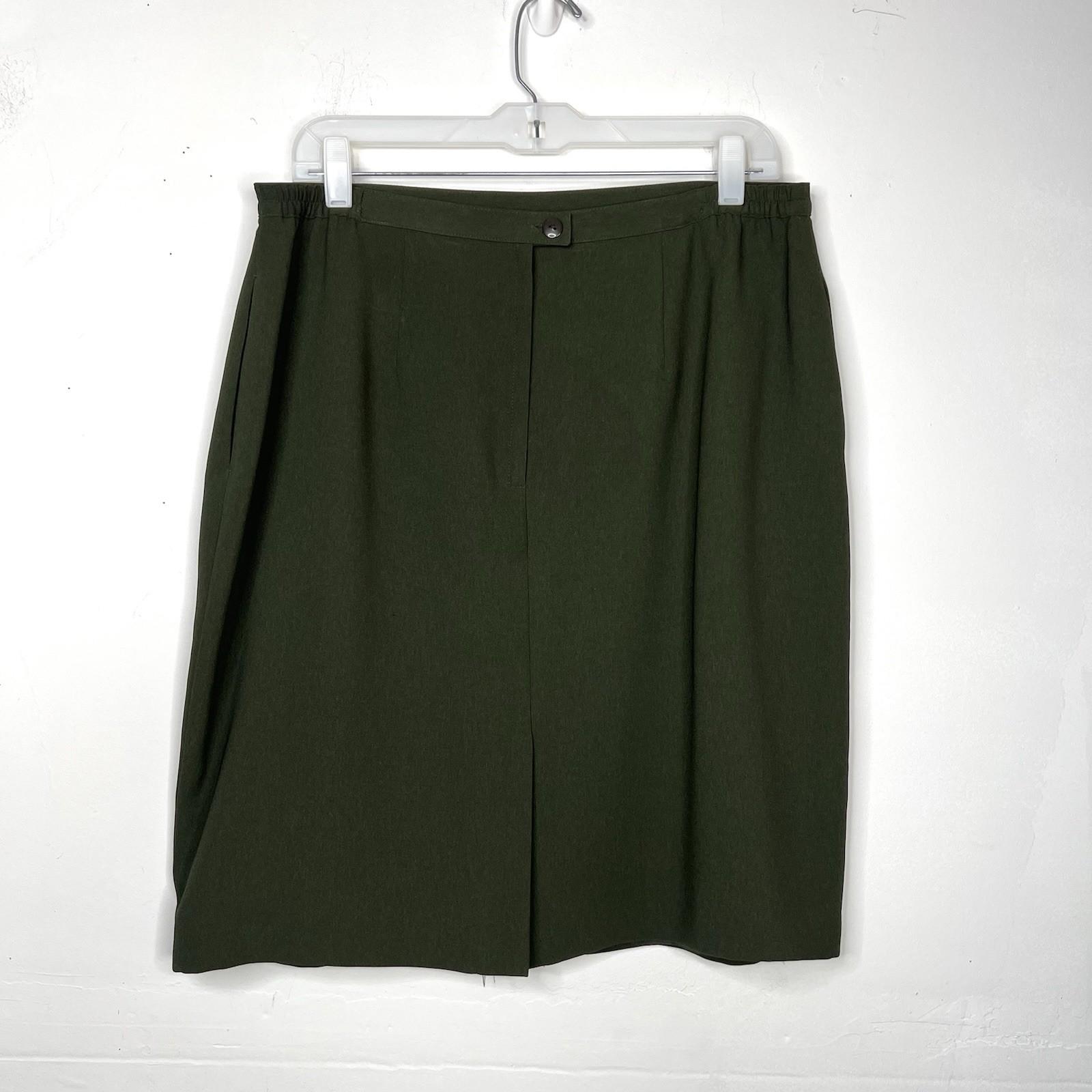 John Meyer Polyester Wrap 2PC Skirt Suit Size 16 Juniper Green Lined Career