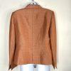 Kasper Polyester Rayon Skirt Suit 10 Orange Notch Collar Embroidered Lined 2PC