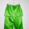 Collusion Wide Leg Pants Skirt Green Metallic Size 6R Satin Like Side Zip