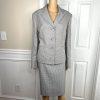 Le Suit Polyester Skirt Suit Size 16 Gray Multicolor Houndstooth 2 PC New Lined