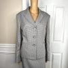 Le Suit Polyester Skirt Suit Size 16 Gray Multicolor Houndstooth 2 PC New Lined