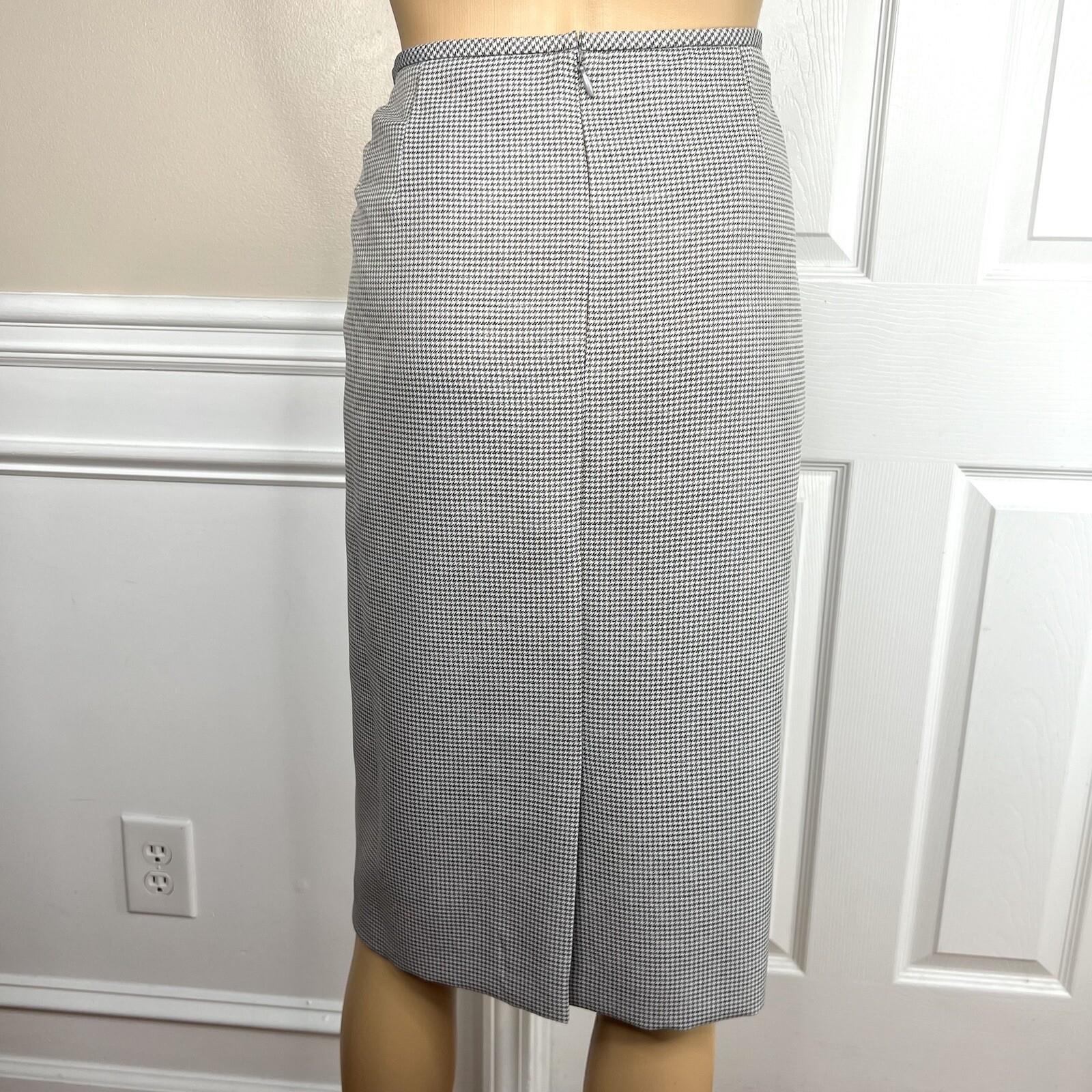 Le Suit Polyester Skirt Suit Size 16 Gray Multicolor Houndstooth 2 PC New Lined