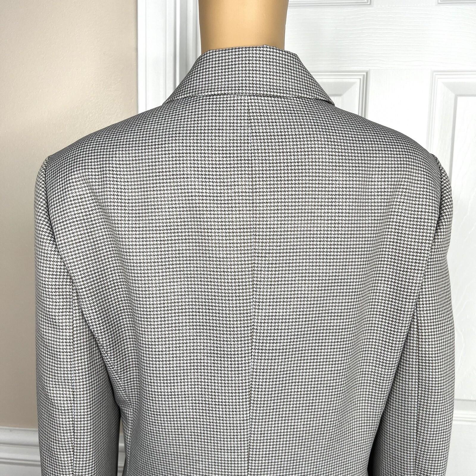 Le Suit Polyester Skirt Suit Size 16 Gray Multicolor Houndstooth 2 PC New Lined