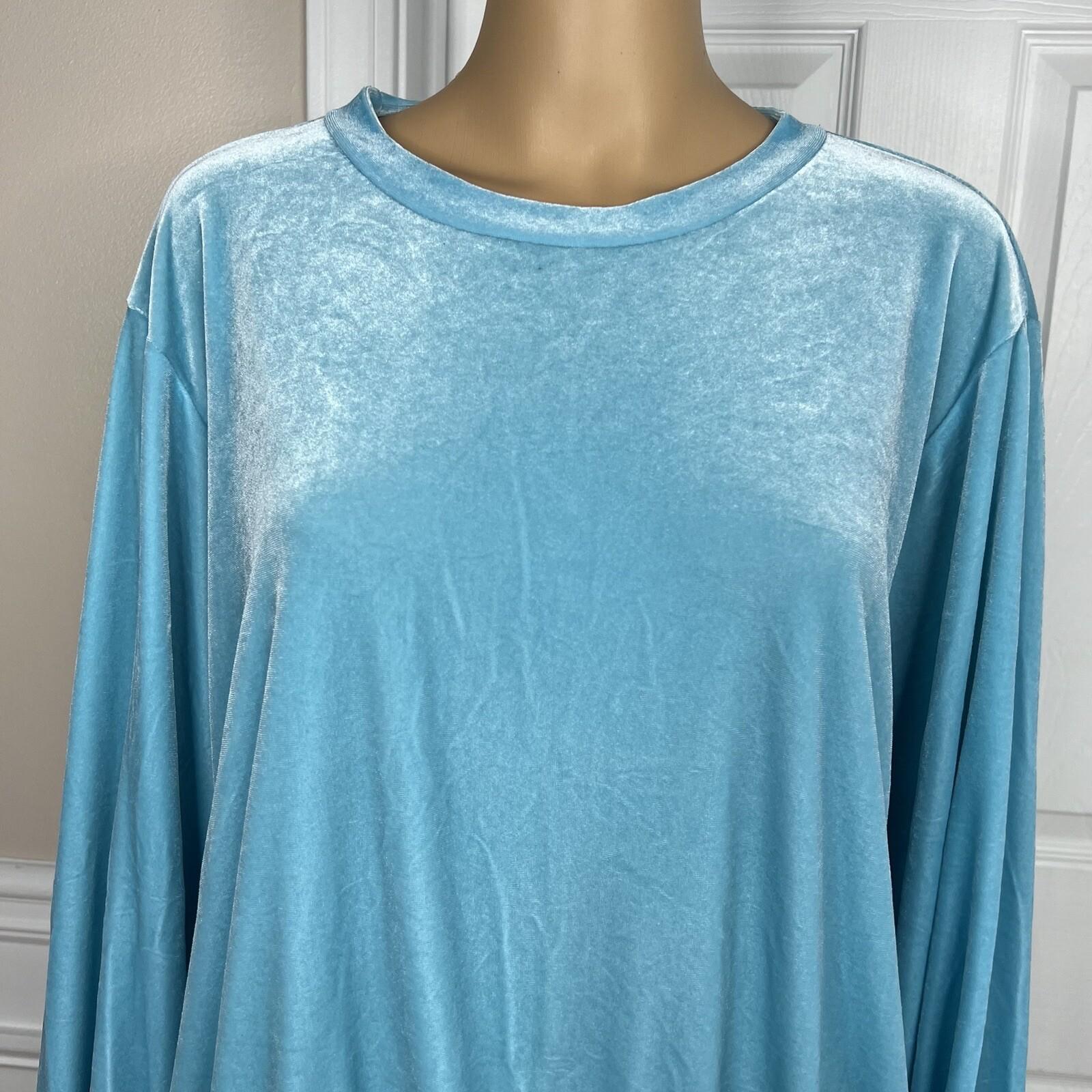 Laina Rauma Velvet Track Suit Size XXL Blue Leisure Lounging Sweater Stretch