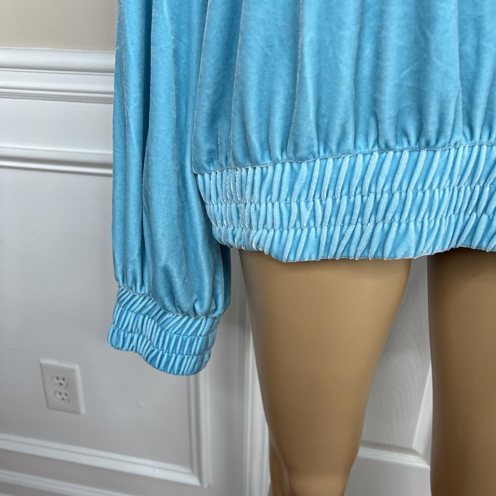 Laina Rauma Velvet Track Suit Size XXL Blue Leisure Lounging Sweater Stretch