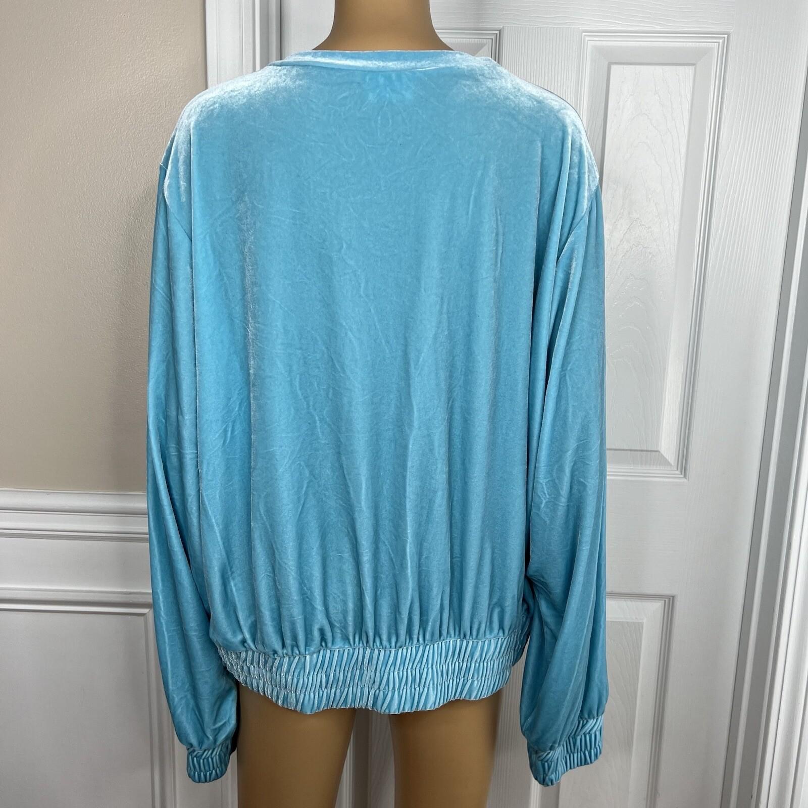 Laina Rauma Velvet Track Suit Size XXL Blue Leisure Lounging Sweater Stretch