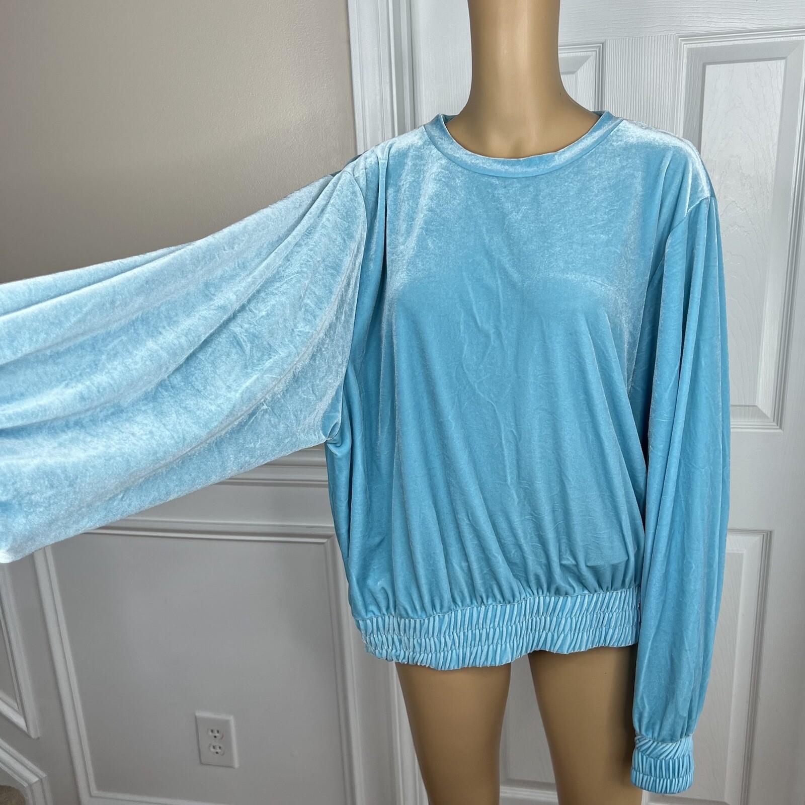 Laina Rauma Velvet Track Suit Size XXL Blue Leisure Lounging Sweater Stretch