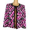 Nine West Cotton Elastane Blazer Size 10 Multicolor Lined Open Front 3/4 Sleeve