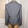 JONES WEAR 2PC Blue Striped Polyester Lined Notch Collar Career Pant Suit Size 8