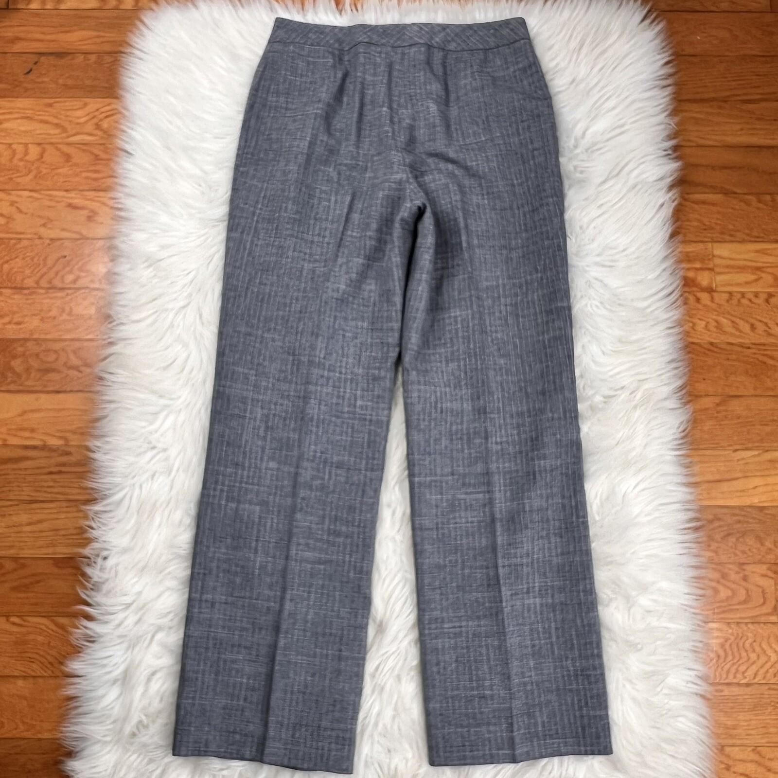 JONES WEAR 2PC Blue Striped Polyester Lined Notch Collar Career Pant Suit Size 8