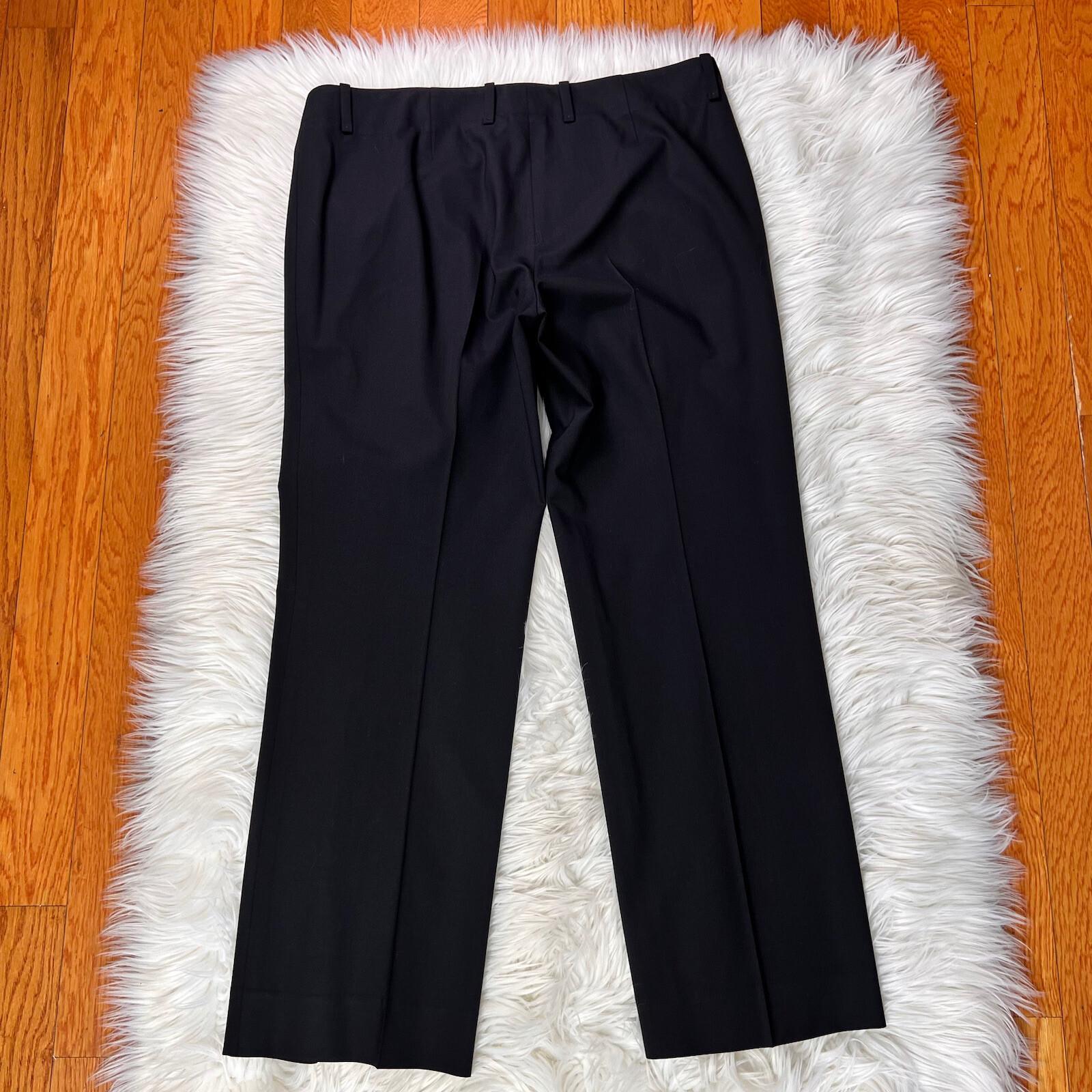 HUGO BOSS Tulia 4 Black Wool Straight Leg Career Dress Pants Trousers Size 12