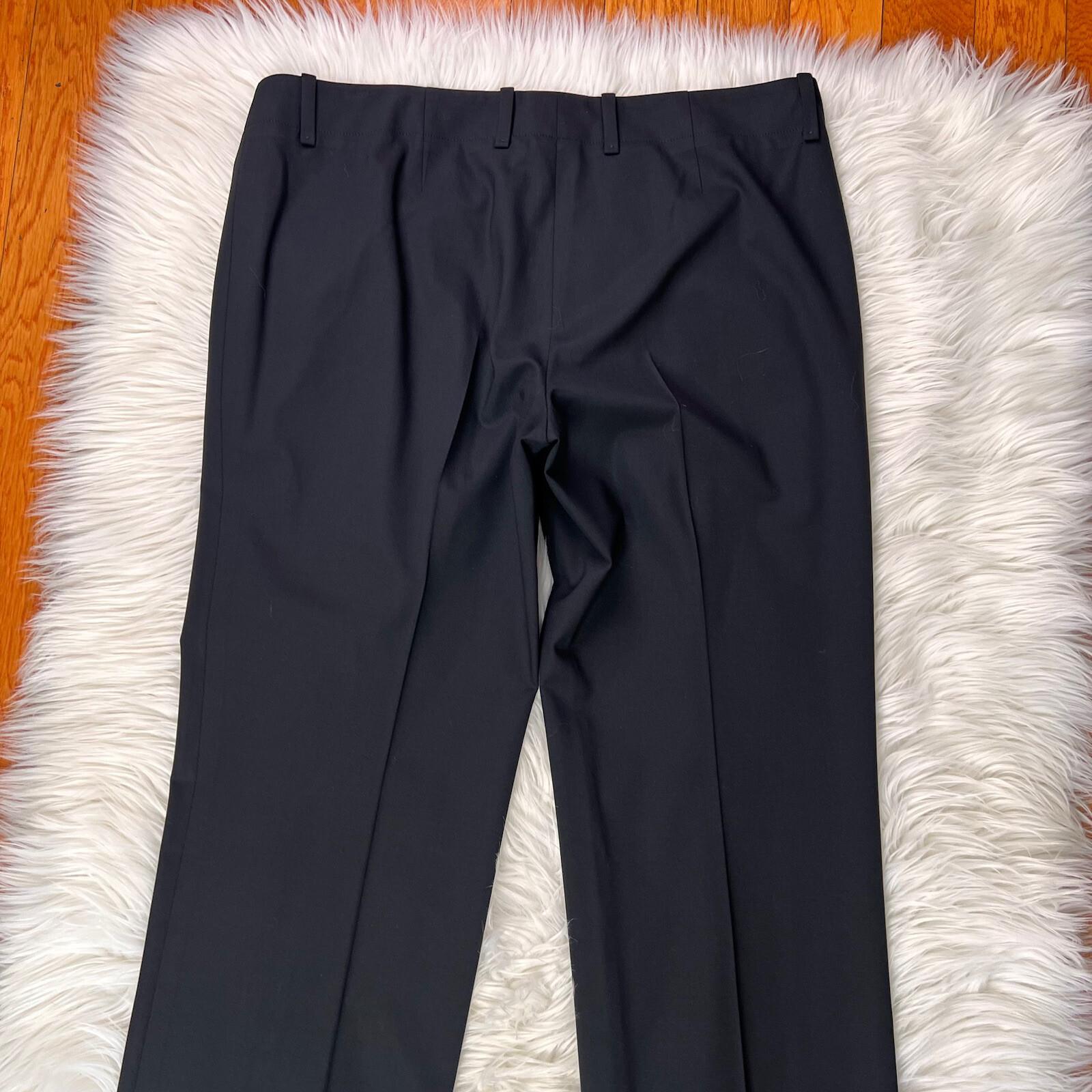 HUGO BOSS Tulia 4 Black Wool Straight Leg Career Dress Pants Trousers Size 12