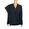 LE SUIT Women 2PC Black Striped Polyester Rayon Lined Career Pant Suit Size 8