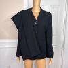 LE SUIT Women 2PC Black Striped Polyester Rayon Lined Career Pant Suit Size 8