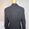 LE SUIT Women 2PC Black Striped Polyester Rayon Lined Career Pant Suit Size 8