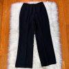 LE SUIT Women 2PC Black Striped Polyester Rayon Lined Career Pant Suit Size 8