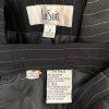 LE SUIT Women 2PC Black Striped Polyester Rayon Lined Career Pant Suit Size 8