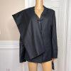 New JONES WEAR 2PC Navy Striped Polyester Rayon Lined Career Pant Suit Size 18