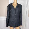 New JONES WEAR 2PC Navy Striped Polyester Rayon Lined Career Pant Suit Size 18