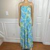 Lilly Putlizer Cotton Spandex Dress Size M Multicolor Strapless Tiered Maxi