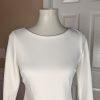 10-8804.jpg New CALVIN KLEIN White Polyester Rayon Spandex Lined Bell Sleeve Dress 6P