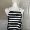 New MUSTARD SEED Women Black White Striped Backless Ruffle Top Size M