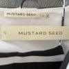 New MUSTARD SEED Women Black White Striped Backless Ruffle Top Size M