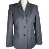 KASPER Women Collared Gray Polyester Single Breasted Blazer Size 6P