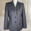KASPER Women Collared Gray Polyester Single Breasted Blazer Size 6P