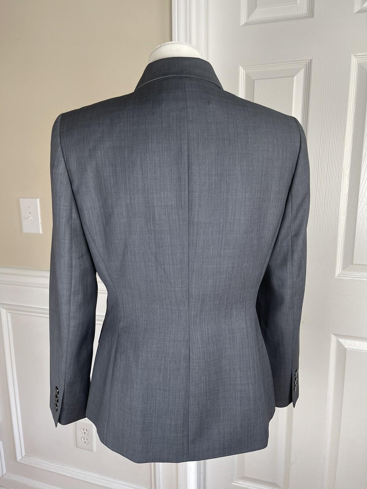KASPER Women Collared Gray Polyester Single Breasted Blazer Size 6P