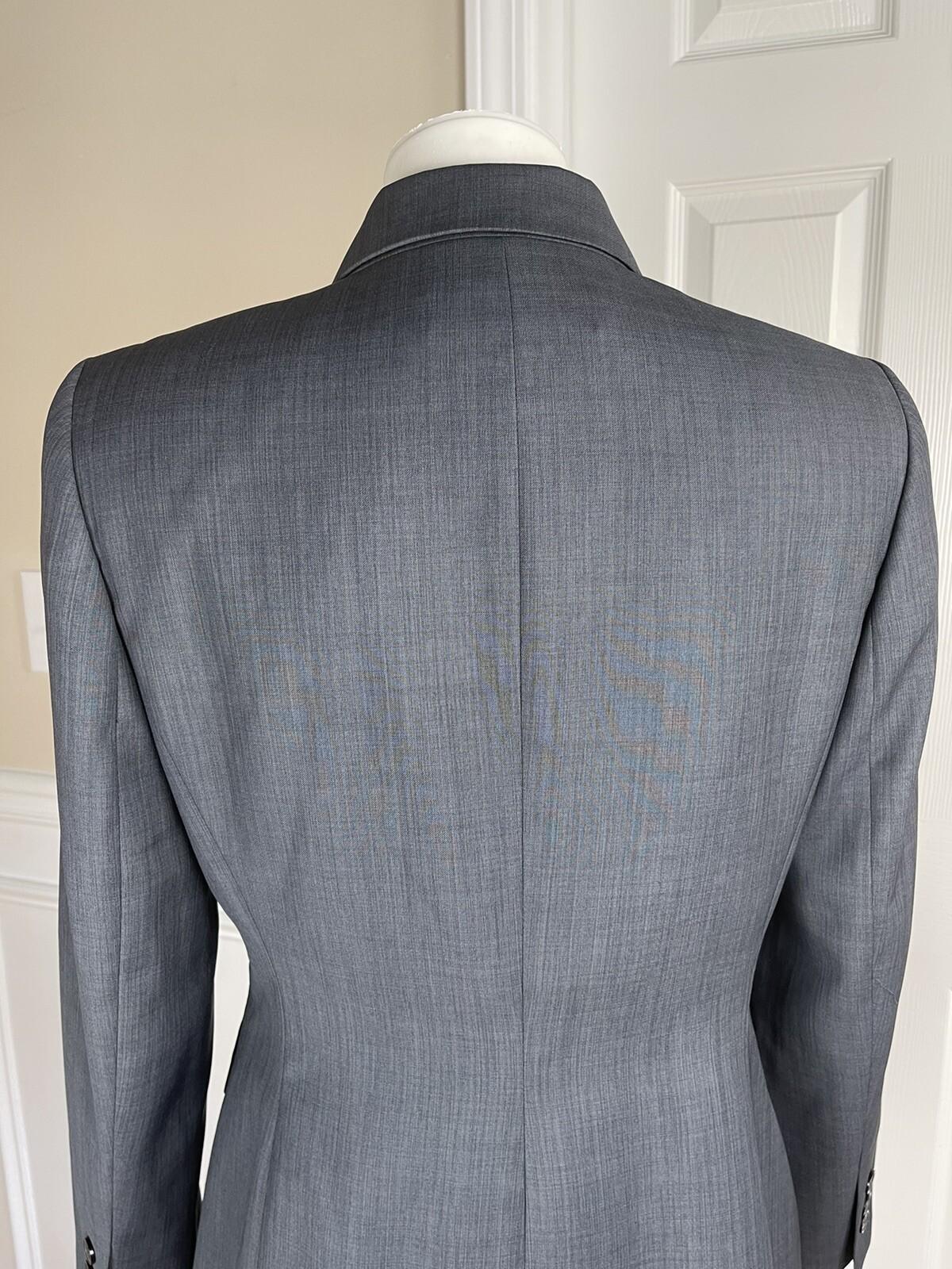 KASPER Women Collared Gray Polyester Single Breasted Blazer Size 6P