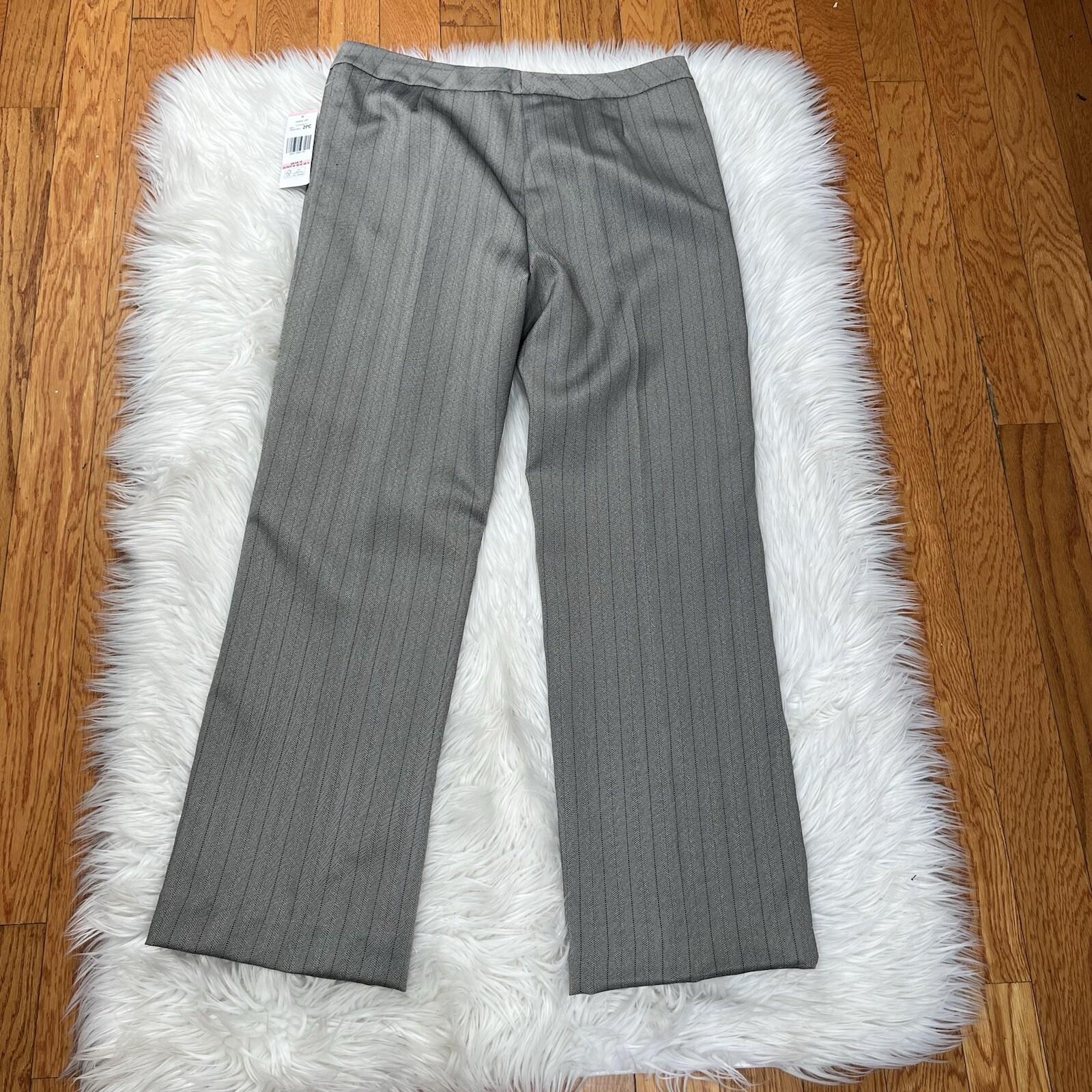 Le Suit Polyester Pant Suit Size 10 Sand Striped Peak Collar Business 2PC New
