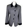 ALBERT NIPON 2PC Gray Black Metallic Wool Polyester Blend Lined Blazer Size 12