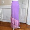 DONNA VINCI Lavender Beaded Double Breasted Polyester Ruffle Skirt Suit SZ 10