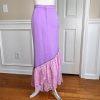 DONNA VINCI Lavender Beaded Double Breasted Polyester Ruffle Skirt Suit SZ 10