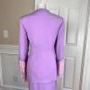DONNA VINCI Lavender Beaded Double Breasted Polyester Ruffle Skirt Suit SZ 10