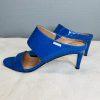 Calvin Klein leather python slide sandals 9M Blue 2 band heels shoes stiletto
