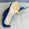 Calvin Klein leather python slide sandals 9M Blue 2 band heels shoes stiletto