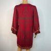 Free People Knit Sweater Dress XS Red Music Lyrics Print V-Neck Long Sleeves