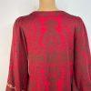 Free People Knit Sweater Dress XS Red Music Lyrics Print V-Neck Long Sleeves