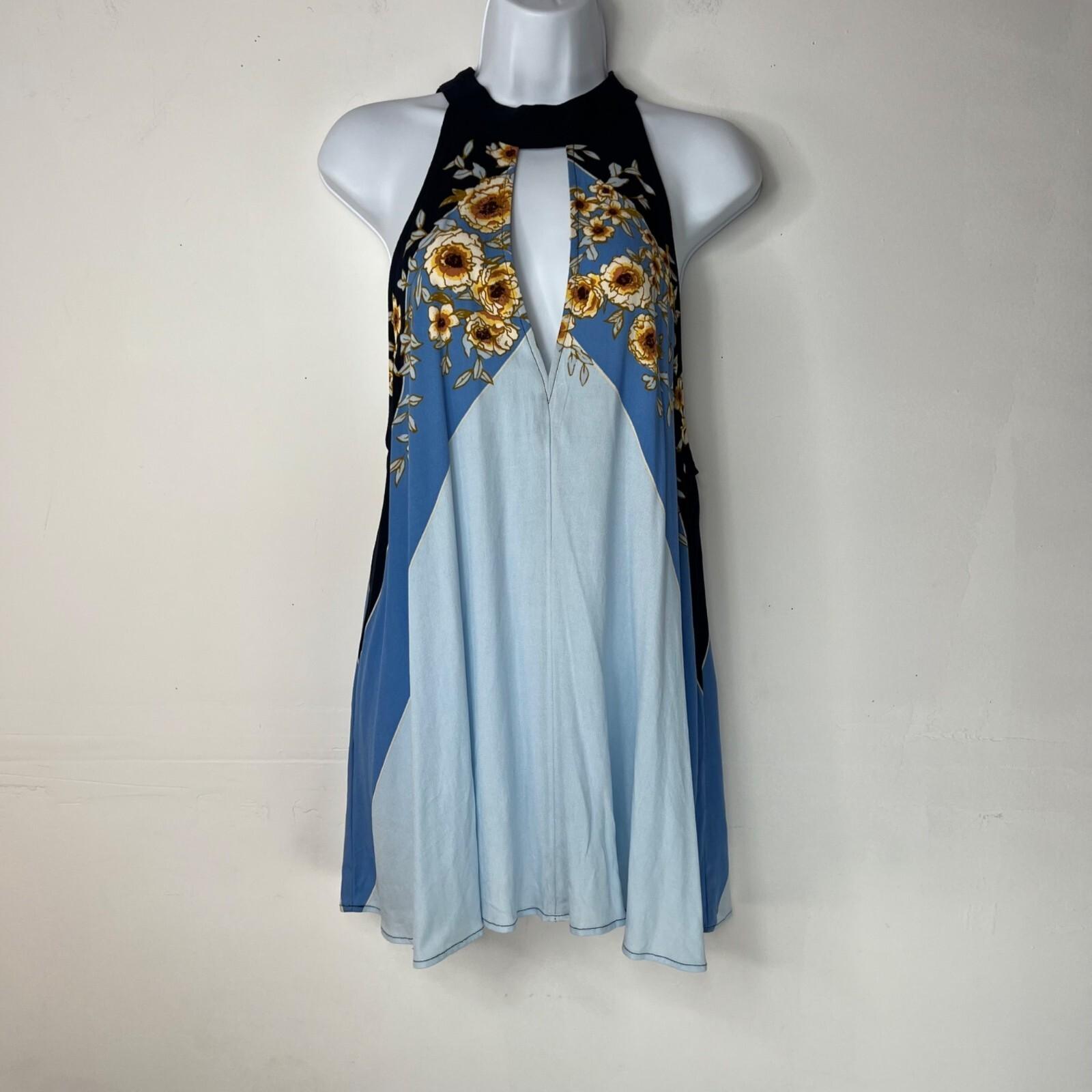 Free People Top Beat of My Heart Tunic Dress Size XS Floral Flowy Roomy Tie Back
