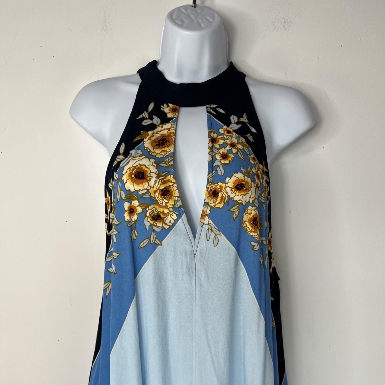 Free People Top Beat of My Heart Tunic Dress Size XS Floral Flowy Roomy Tie Back