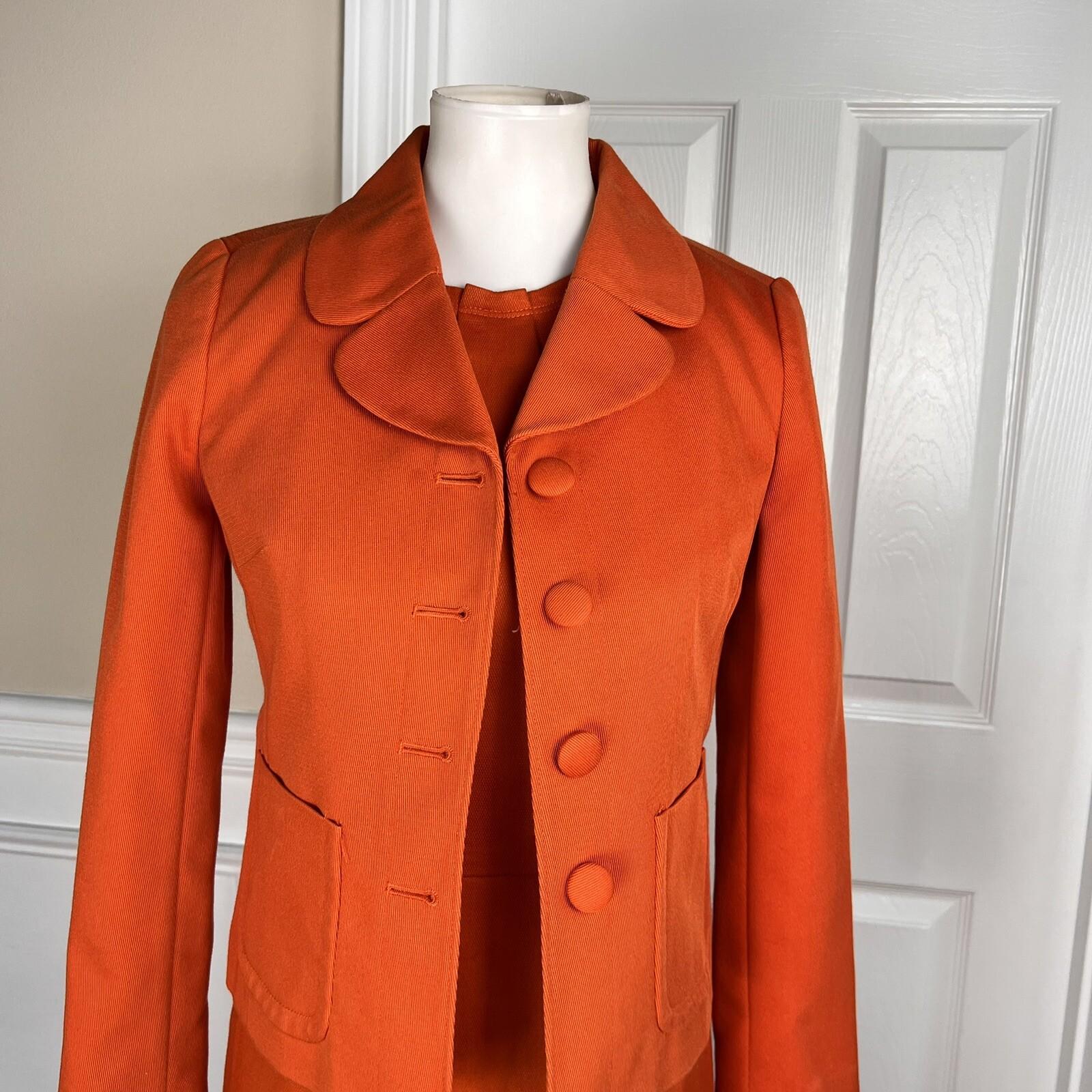 BANANA REPUBLIC 2PC Orange Cotton Polyester Stretch Dress (SZ 4) SUIT (SZ PXS)