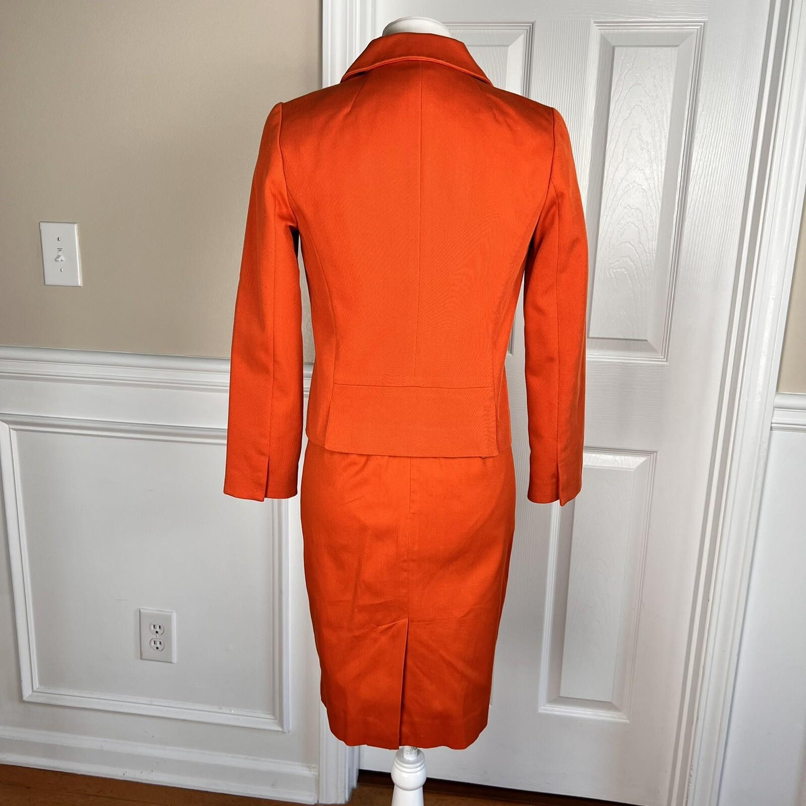BANANA REPUBLIC 2PC Orange Cotton Polyester Stretch Dress (SZ 4) SUIT (SZ PXS)