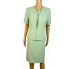 Kasper 2PC Midi Dress Suit Size 6 Lemon Green Professional Look Sleek Elegant