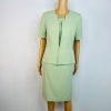 Kasper 2PC Midi Dress Suit Size 6 Lemon Green Professional Look Sleek Elegant