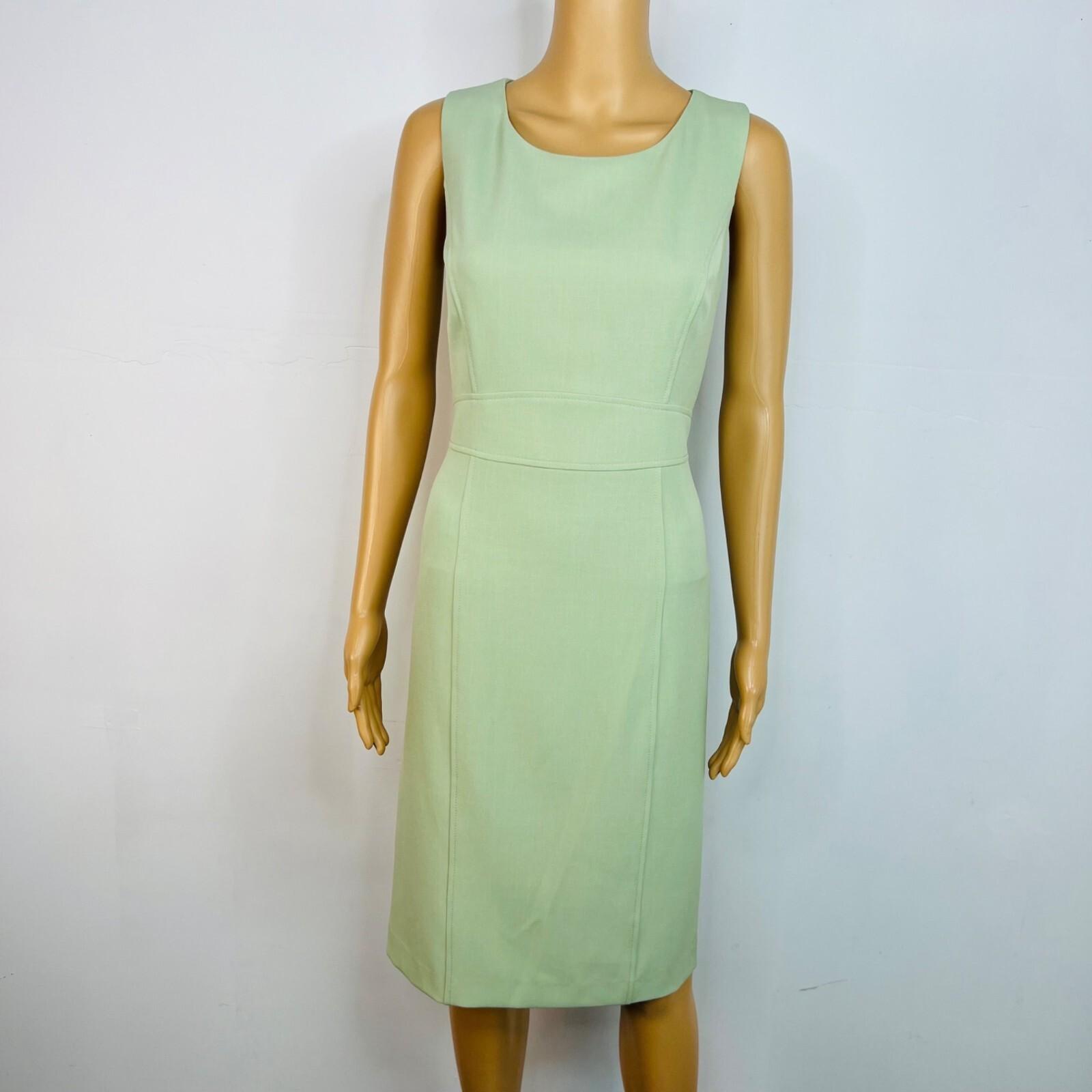 Kasper 2PC Midi Dress Suit Size 6 Lemon Green Professional Look Sleek Elegant
