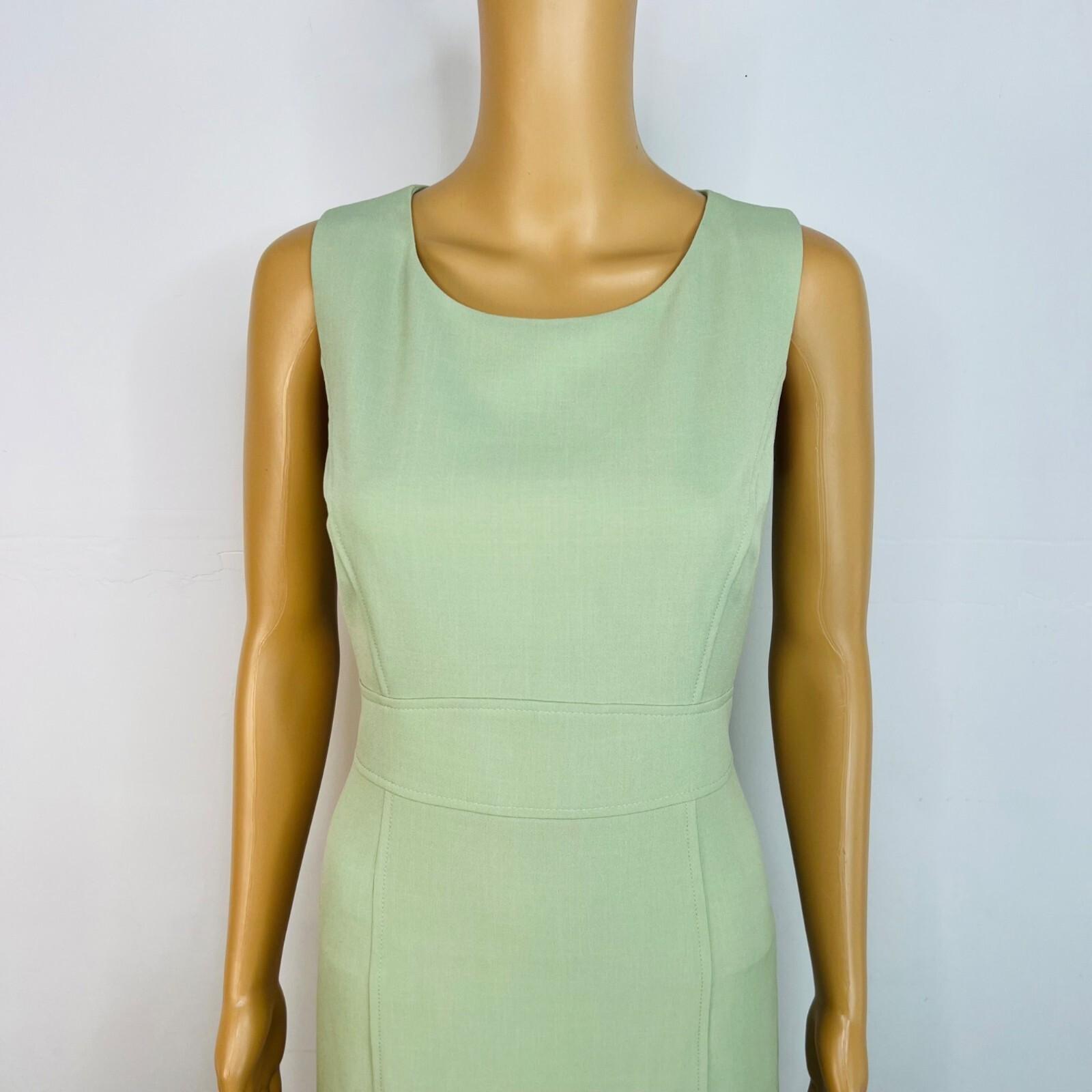 Kasper 2PC Midi Dress Suit Size 6 Lemon Green Professional Look Sleek Elegant